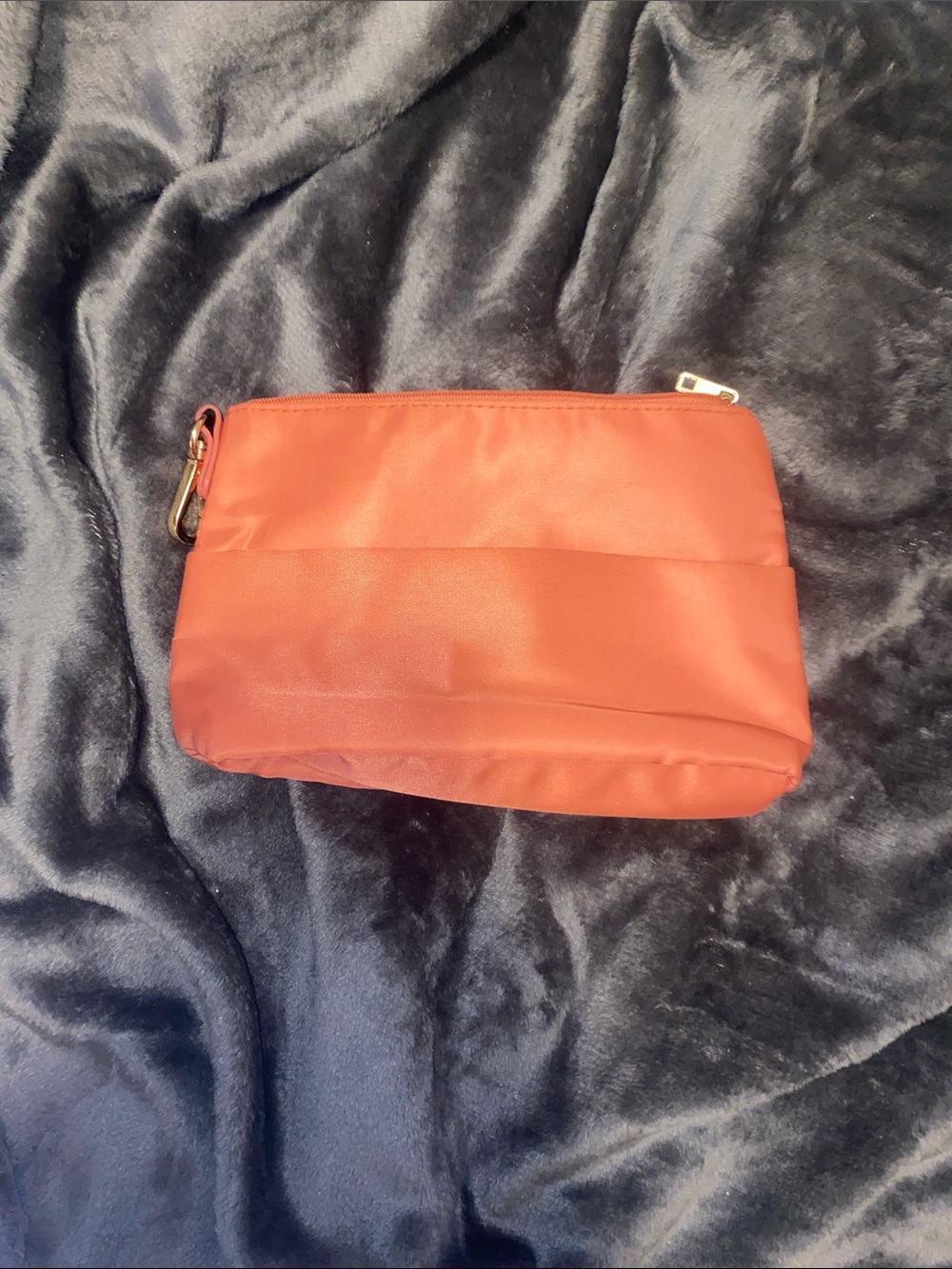 a new day Burnt Orange Travel Cosmetic Pouch